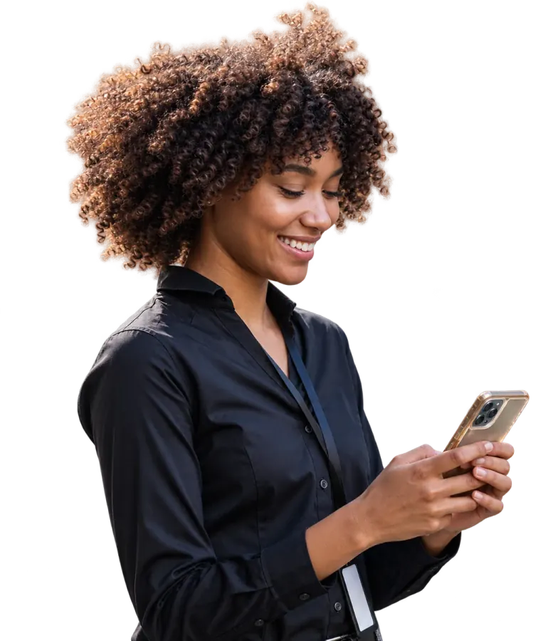 Woman using Pages Reading App